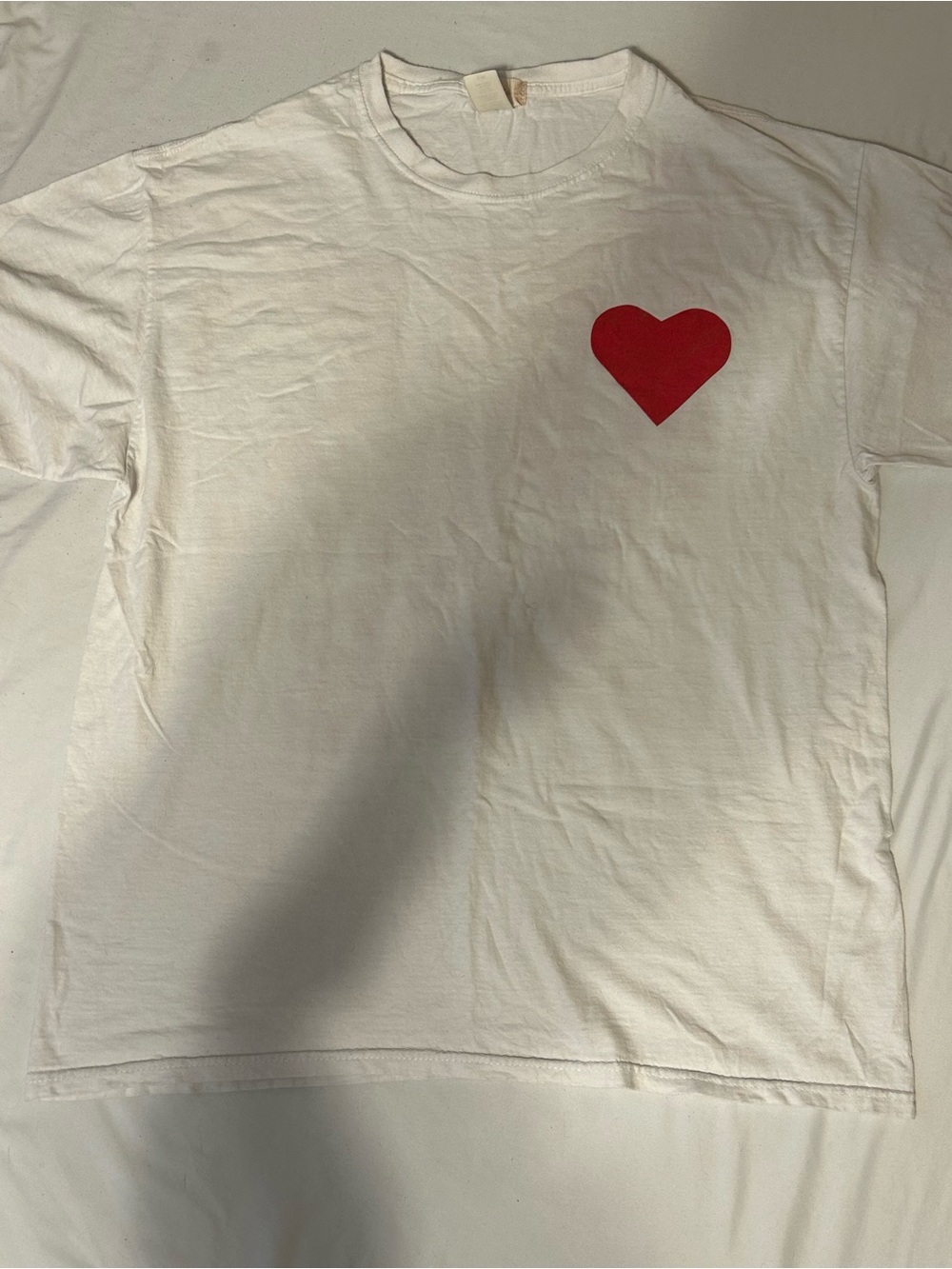 Altar'd State White Tee with Red Heart Graphic